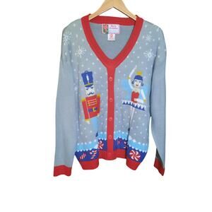 Merry Christmas Nutcracker Ugly Christmas Womens Pull-On Sweater Size XXL